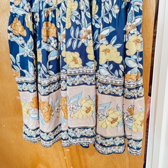 Lola P Floral Boho Sleeveless Maxi Dress in Multi color Blue Womens Size L NWT - Picture 6 of 8